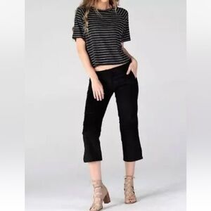 NWT! SIGRID OLSEN Black Corduroy Women’s Capri Cuffed Casual Pants Size 10